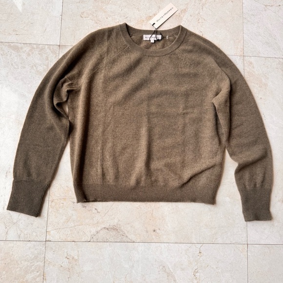 White + Warren Brown Cashmere Essential Sweater size S - Picture 4 of 9